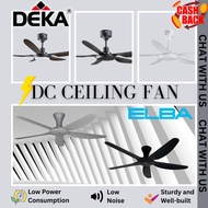 𝙀𝙇𝘽𝘼 𝘿𝙀𝙆𝘼 42/46/56/60-Inch Modern Style 𝐃𝐂 Motor Ceiling Fan with Remote Control, LED Light, Black White Grey Darkwood吊扇