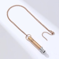 528HZ Stainless Steel Mindfulness Breathing Pendants Meditation Decompression Whistle Necklaces Spor