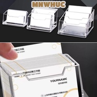 MNWHUC 1Pcs Business Card Box, Acrylic Plastic  Transparent Bussiness Card Holder, School Office Sup