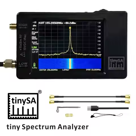2.8' TinySA Display 100kHz to 960MHz Hand held Tiny Spectrum Analyzer and SMA Attenuator Step Attenu