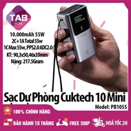 Sạc Dự Phòng Cuktech 10 Mini 10000mAh 2C1A 55W PPS5A ADC2.0 PB1055 - Bảo Hành 18 Tháng