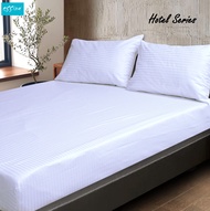 100% Cotton Essina Hotel Series 100% Cotton with 680TC Fitted Bedsheet Cadar Plain Stripe Single 2 i