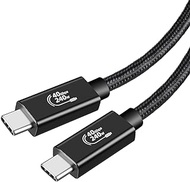 40Gbps USB C to USB C Cable 48V/5A 240W Charging Support 8K 60Hz HD Display,USB4 Cable for Thunderbolt 4/3 Cable, Compatible with External SSD,eGpu,USB-C Docking Station,etc (Male to Male, 1.6FT)