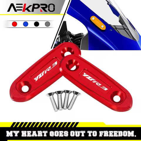Newlest YZF R3 R15 Motorcycle Windscreen Mirror Hole Cover Driven Rear Mirror Eliminators Cap For YZ