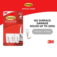 3M™ Command™ Small Wire Hooks, 17067, No Surface Damage, Holds up to 225g, 3 pcs/pack, For general purpose
