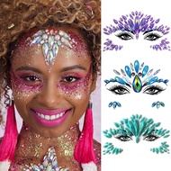 3D Sexy Face Crystal Tattoo Sticker Glitter Rhinestone Jewel Fake Tattoo Sticker Halloween Festival 