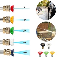 5pcs 1/4" Quick Connect Spray Nozzle Water Jet High-pressure Nozzle Quick Connector Car Wash Fan-sha