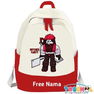 CHILDREN'S BACKPACK WITH BUTCHER VANITY ROBLOX CHARACTER FORSAKEN FREE NAME