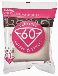 HARIO V60 濾紙 01W（1～2杯用）100枚裝 白色