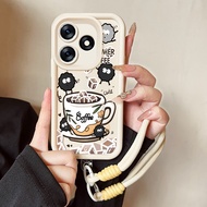 Case For Tecno Spark10 Spark 10C 10 Pro Summer Coffee Phone Silicone Shockproof Strap