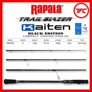 RAPALA Trail Blazer Kaiten Black Edition Compact Jigging Special Spinning & Baitcasting Rod Trailbla