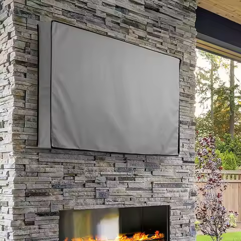 22" To 85" Outdoor TV Cover Protect TV Screen Weatherproof Dust-proof Cover High Duty Oxford 600D Bl