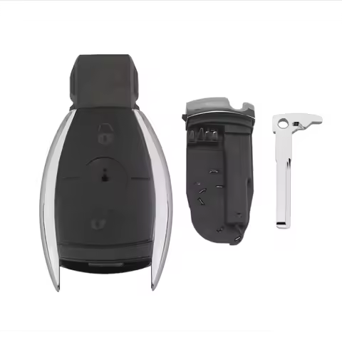 DUDELY 2 button Smart Key Case Shell with Battery Clamp Holder for Mercedes Benz W211 A C E G S R SL