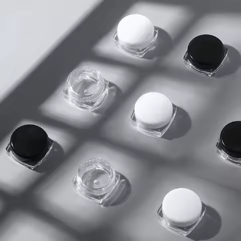 10pcs 3g 5g Empty Travel Plastic Square Cosmetic Jar Skin Care Container Bottle Face Cream Sample Vi