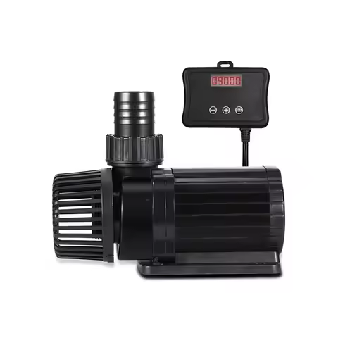 24V DC Brushless Eco-Friendly Plastic Submersible Aquarium Water Pump Adjustable Flow 6000L/H 3.6m H