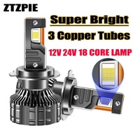 ZTZPIE 3 Copper Tubes 6000k White 9005/HB3 9006/HB4 H1 H7 H4 H11 EMC Canbus Project Led Car Headligh