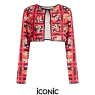 iCONiC FONTAINE JACKET #20259X เสื้อแจ็ตเก็ต สีดำ พิมพ์ลาย ดอกไม้ ผลไม้ เบอร์รี่ ราสป์เบอร์รี