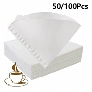 50/100Pcs Coffee Filters V60, V60 Coffee Filter Paper, Cone Shaped Paper Filters Easy To Use Upgrade