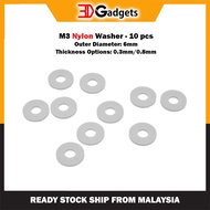 M3 Nylon Washer - 10 pcs for 3D Printer