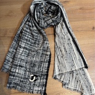 chanel 香奈兒 黑白 熊貓配色 圍巾 披肩 披巾