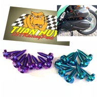 (7 con) Ốc gắn ốp lọc gió pô e 5li18 xoắn Titan Gr5 cho Vario Click Ab2020