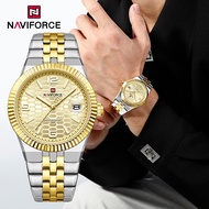 NAVIFORCE Men's Luxury Gold Watch Waterproof Stainless Steel Quartz Wristwatch With Date Function 92