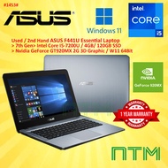 #1453  Used Asus F441U 7th Gen Intel Core i5-7200U 4GB 120GB SSD Nvidia Geforece GT920MX 2G 3D Graph