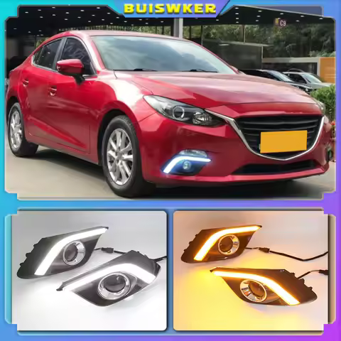 2Pcs DRL For Mazda 3 Mazda3 Axela 2014 2015 2016 LED Daytime Running Lights Daylight Fog lamp with t
