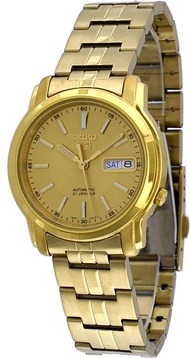 SEIKO SNKL86K1 SEIKO 5 Military AUTOMATIC 21 Jewels Analog Date Gold Tone Stainless Steel Case Bracelet Band WATER RESISTANCE CLASSIC UNISEX WATCH