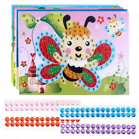 5~20pcs Children DIY Diamond Stickers Kids Stickers Gift Handmade Crystal Paste Painting Mosaic Puzz