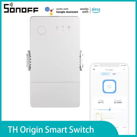 SONOFF TH Origin Wifi Switch Controller 16/20A Temperature Humidity Monitor Switch TH10/16 Upgrade V