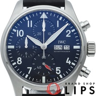 萬國錶(IWC)飛行員系列計時腕錶 41 IW388111。含原廠錶盒及保固卡。不鏽鋼錶殼/皮錶帶。男士腕錶，黑色錶盤。拋光處理。成色極佳。 [二手]