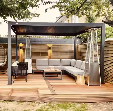 3X4 4X4 3X6 3X5 4X6 4X5 3X3 Canopy Louvered Roof Outdoor Gazebo Pergola Aluminium Electric Bioclimat