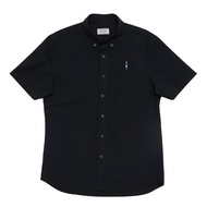 GIORDANO Men's Classic Man Short Sleeves Oxford Shirt (01044243) - 02 - Black