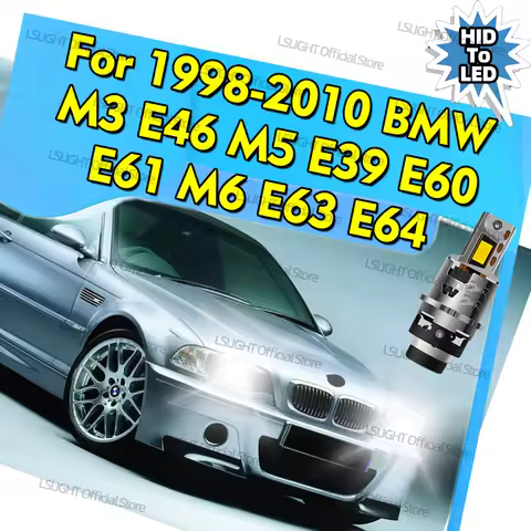 2x HID To LED D2S D2R Front Headlight Bulbs 6000K Lamps For BMW M3 E46 1999-2006 M5 E39 1998-2003 E6
