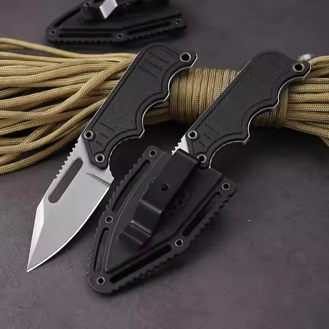 New Style Full Tang Fixed Knife Outdoor Small Knives 5Cr15MoV Blade Nylon Fiber Handle Durable EDC K