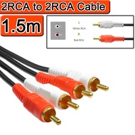 สายสัญญาณเสียง (สาย Audio) Gold Plated 2RCA to 2RCA Cable RCA Audio Cable AV Cable ( 1.5M 3M 5M 10M ) for DVD TV CD Sound Amplifier