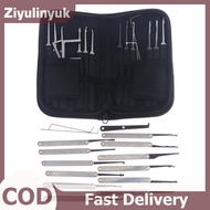 ziyulinyuk 15/17/24Pcs Classic Stainless Steel Lock Tools Portable Car Unlocking Kit Pocket Multifun