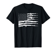 American Flag Guns Vintage 2nd Amendment Pro Gun T-Shirt