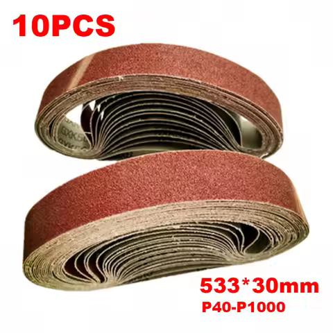 10pcs 30*533mm Sanding Belt 40-1000 Grit Aluminium Oxide Sander Grinder Belt Dremel Accessories for