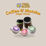 PIXELBLOCK3D Coffee Latte Fidget Clicky Keyboard Clicker Keychain