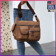 [Malaysia Stock] 1 Pc Shoulder Bag Crossbody Bag Men'S Leisure Bag New Canvas Men'S Shoulder Bag Lar