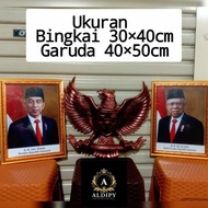 Satu Set Bingkai Frame Pigura Presiden Wapres + Lambang Burung Garuda Garuda