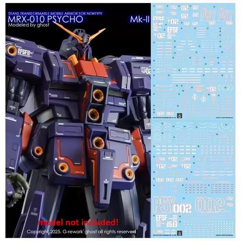 YAN Decal for HGUC MRX-010 PSYCHO Mk-Ⅱ Water Stickers High Definition Fluorescent Modified DIY Parts