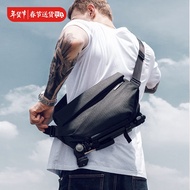 NIID原创邮差包潮牌男士包包单肩包机能斜挎包多功能男包挎包女R1 曜石黑(按压扣，不含卡盒)