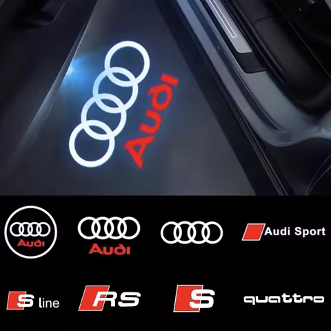 2025 Car Door Welcome Light Led HD Projector Lamp For Audi A3 A4 B8 8P 8V A6 C7 A5 Q5 B7 B6 B9 SLINE
