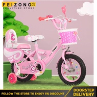 Children's bicycle for girls aged 3 to 6-8 years old lightweight kids' bike baby tricycle with train