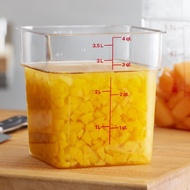 CAMBRO Clear Square Polycarbonate Food Storage Container 4 QT - 3.8 Liter NSF USA Food grade Food St