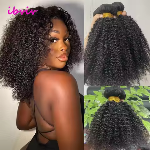 1/3 Afro Kinky Curly Bundles Brazilian Afro Kinky Human Hair Bundles Deal 8-28" Hair Extensions Curl