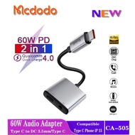 Mcdodo 60W PD 2 in 1 Audio Adapter (Support Gaming MIC) Type C To DC 3.5mm CA-505